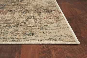 Heritage Champagne Damask Area Rug - 5′3″ X 7′8″