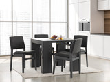 Transformer Smoked Hickory Extension Table With 4 Stack Chairs thumbnail 2