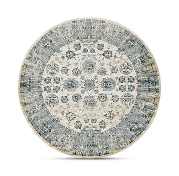 Heritage Ivory/Blue Traditions Area Rug - 7′0″ Round