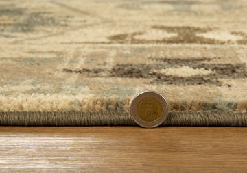 Heritage Ivory/Blue Southwest Area Rug - 2′2″ X 7′11″