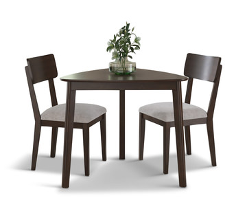 Ezra Triangle Table And 2 Chairs - Rich Merlot