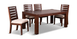 Emerson Solid Mahogany Salvage Leg Table With 4 Chairs thumbnail 1