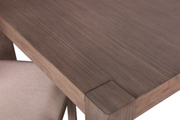 Emerson Solid Mahogany Dark Taupe Leg Table With 4 Chairs And Bench