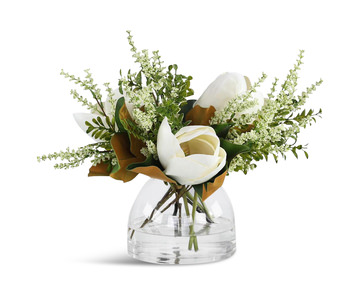 Sweet Magnolias In Clear Glass