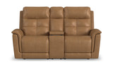 Ranger Leather Power Reclining Loveseat With Console - Oakridge thumbnail 1