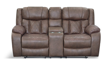 Ashby Reclining Loveseat With Console - Brown