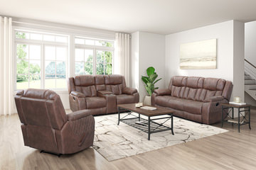 Ashby Reclining Sofa - Brown