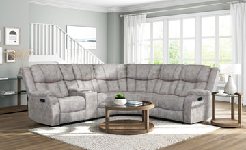 Ashby Reclining Sectional - Pewter