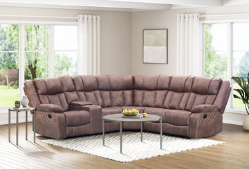 Ashby Reclining Sectional - Brown