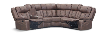 Ashby Reclining Sectional - Brown