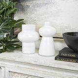 White Glass Vase Set Of 2 thumbnail 2