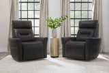 Remmington Leather Power Swivel Glider Recliner - Slate thumbnail 7