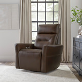 Remmington Leather Power Swivel Glider Recliner- Auburn Brown thumbnail 5