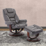 Monarch Swivel Recliner And Ottoman - Ice thumbnail 2