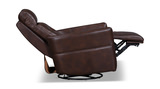 Remmington Leather Power Swivel Glider Recliner- Auburn Brown thumbnail 3