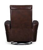 Remmington Leather Power Swivel Glider Recliner- Auburn Brown thumbnail 2