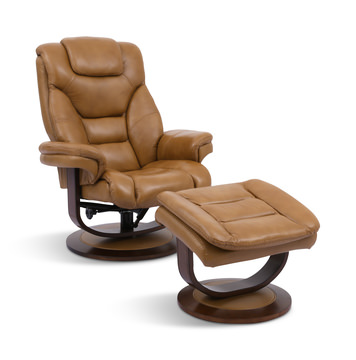 Monarch Swivel Recliner And Ottoman - Butterscotch