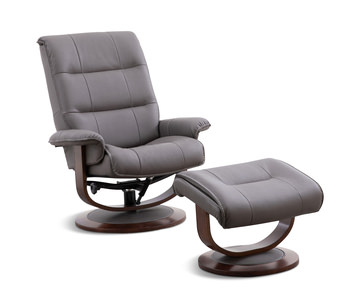 Knight Swivel Recliner And Ottoman - Haze
