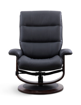 Knight Swivel Recliner And Ottoman - Black