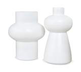 White Glass Vase Set Of 2 thumbnail 1