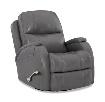 Phantom Leather Glider Recliner - Golden Light Grey