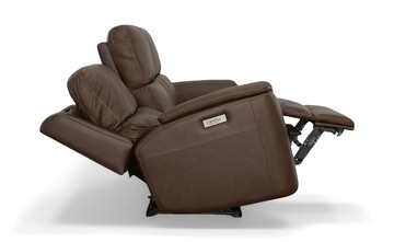 Henry Leather Power Reclining Sofa - Burnt Umber