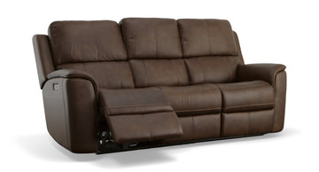 Henry Leather Power Reclining Sofa - Burnt Umber