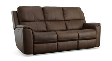 Henry Leather Power Reclining Sofa - Burnt Umber