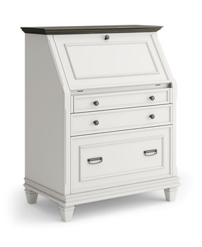 Astoria White Drop Lid Desk