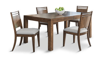 Shaker Lakes Leg Table With 4 Wood Dining Chairs