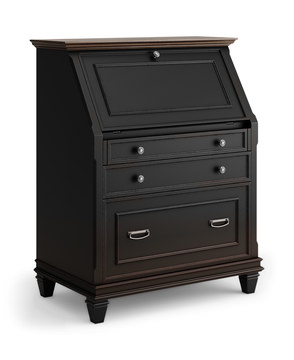 Astoria Black Drop Lid Desk