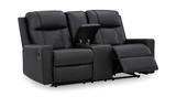 Halina Reclining Loveseat With Console - Carbon thumbnail 3