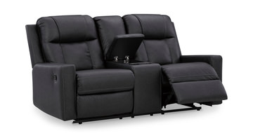 Halina Reclining Loveseat With Console - Carbon