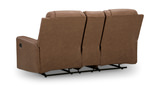 Halina Reclining Loveseat With Console - Caramel thumbnail 3