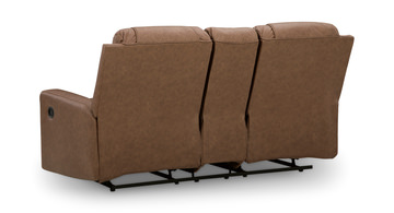 Halina Reclining Loveseat With Console - Caramel