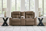 Halina Reclining Loveseat With Console - Caramel thumbnail 5