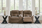 Halina Reclining Loveseat With Console - Caramel thumbnail 7