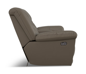 Petra Power Reclining Loveseat With Console - Taupe