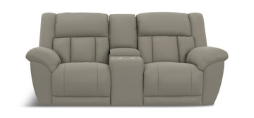 Petra Power Reclining Loveseat With Console - Smoke