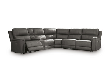 Caldwell 6 Piece Leather Power Reclining Sectional - Anchor