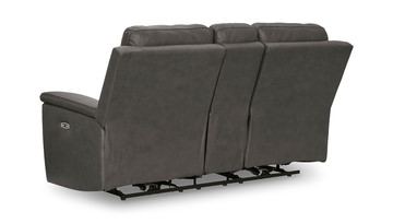 Caldwell Leather Power Reclining Loveseat With Console - Anchor