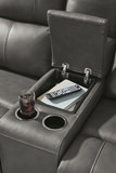 Caldwell Leather Power Reclining Loveseat With Console - Anchor thumbnail 6