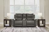 Caldwell Leather Power Reclining Loveseat With Console - Anchor thumbnail 5
