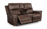 Caldwell Leather Power Reclining Loveseat with Console - Espresso thumbnail 3