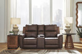 Caldwell Leather Power Reclining Loveseat with Console - Espresso thumbnail 4