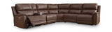 Caldwell 6 Piece Leather Power Reclining Sectional - Espresso thumbnail 1