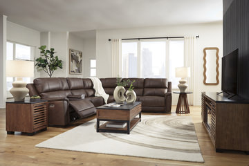 Caldwell 6 Piece Leather Power Reclining Sectional - Espresso