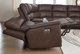 Caldwell 6 Piece Leather Power Reclining Sectional - Espresso thumbnail 3