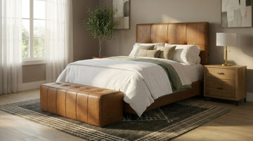 Ophelia Queen Bed - Cognac