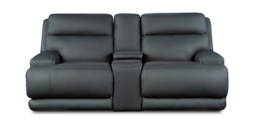Texas Leather Loveseat With Console 